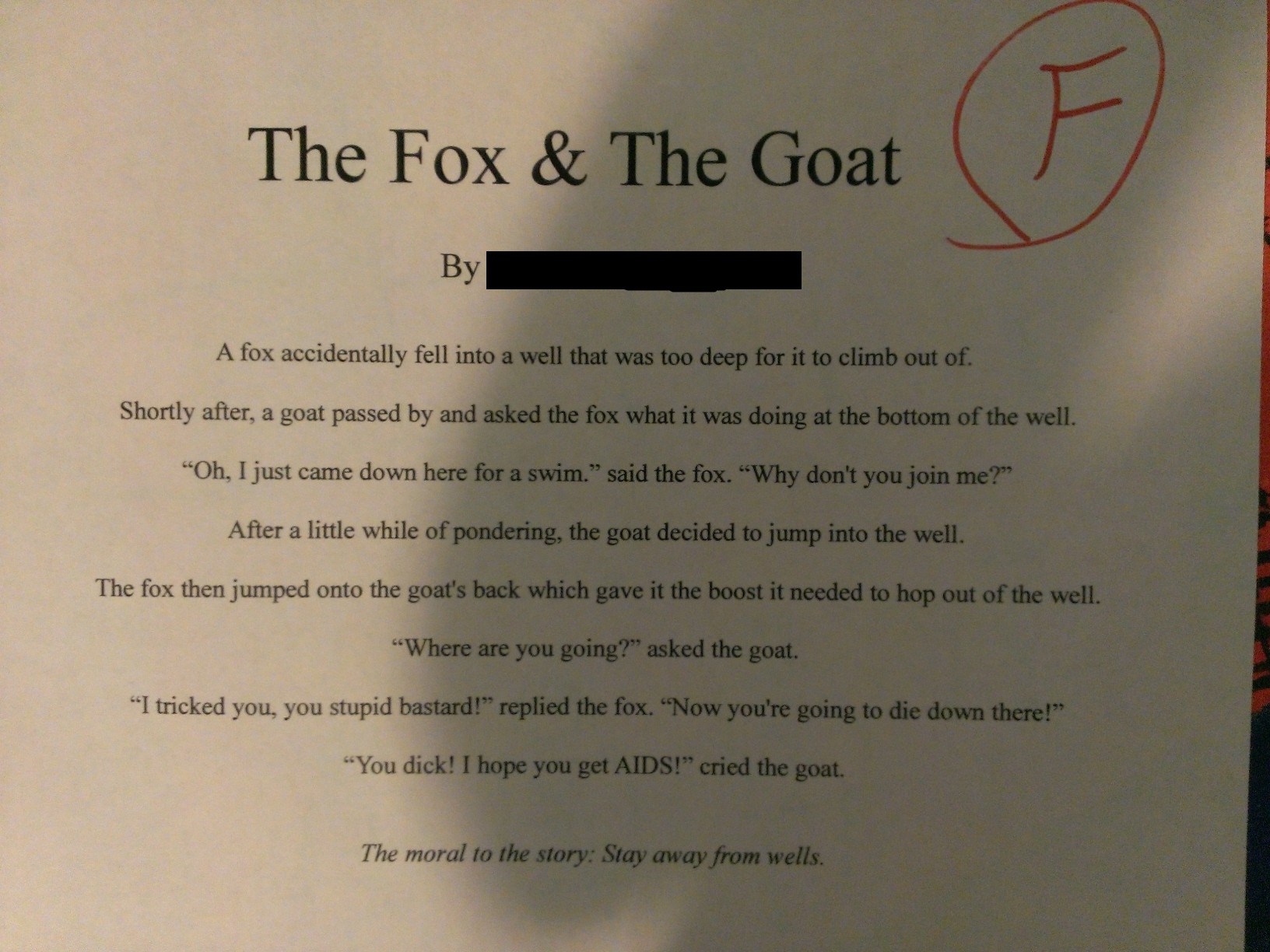 The Fox & The Goat : A Fable