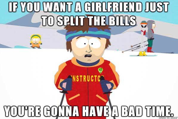 To the guy just wanting to split the bills...