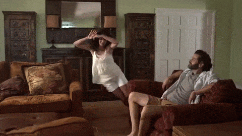Henry installed a force field in the living room so Bruna couldn't change the channel.