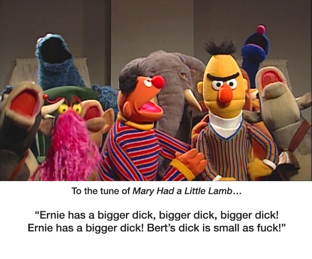 Bert does not appreciate the song Ernie taught everyone.