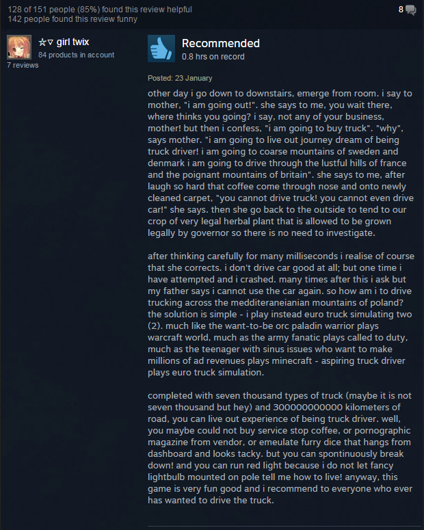 Euro Truck Simulator 2 make good reviewings