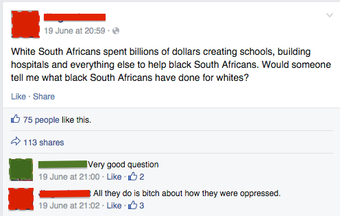 It's like Apartheid wasn't even a big deal.