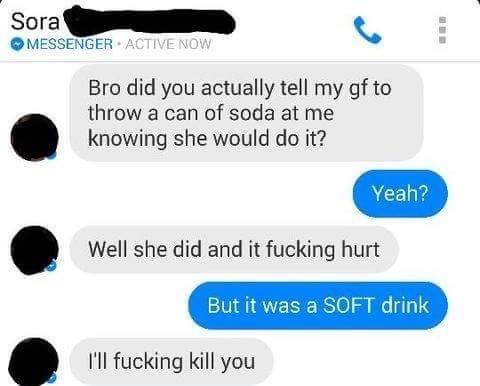 But it was a SOFT drink