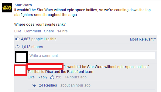 "It wouldn't be Star Wars without epic space battles."