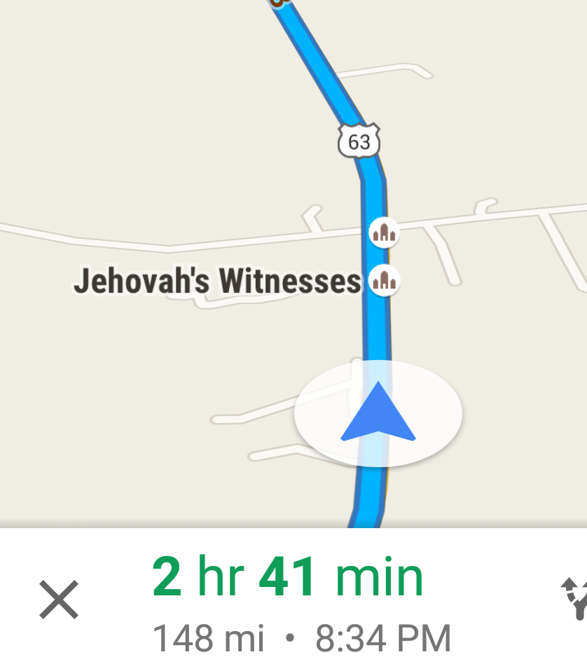 Fair warning...Thanks Google Maps