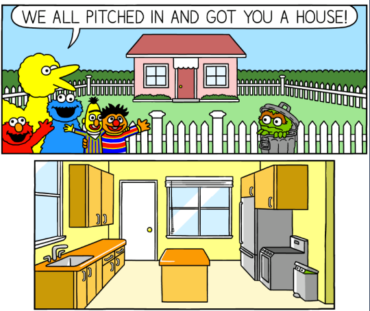 Sesame Street buys Oscar a house