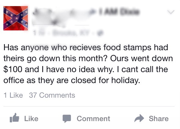 Her profile pic says no government, but where's her foodstamps?