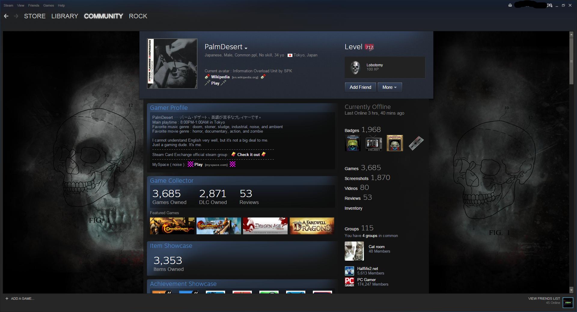 Check out the highest leveled guy on steam. Those games though.