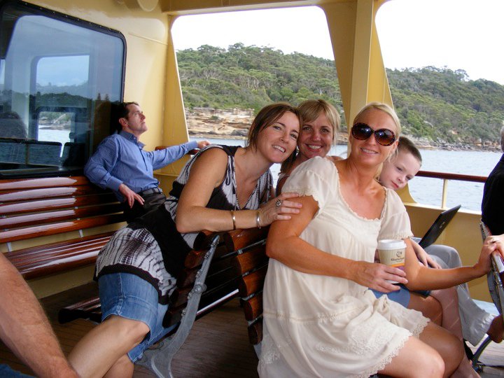 Tiny man casually rides woman on the ferry