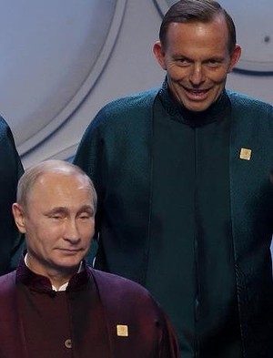 Putin and the PM of Australia looking like Star Trek villains