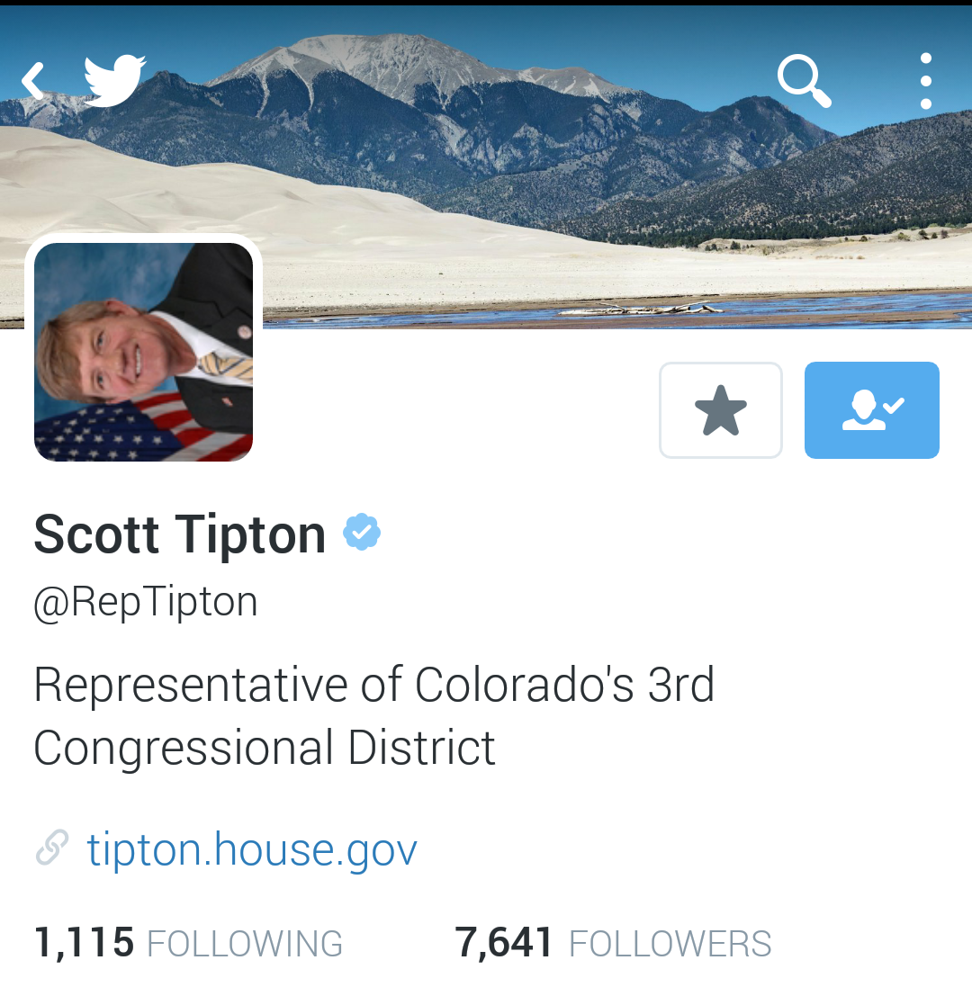 Rep Tipton has had this profile picture for years