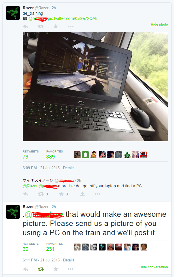 Razer with the burns... also, don't be this guy.