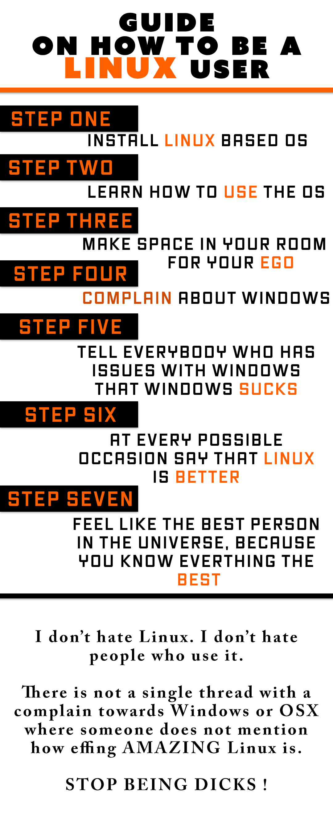 GUIDE ON HOW TO BE A LINUX USER