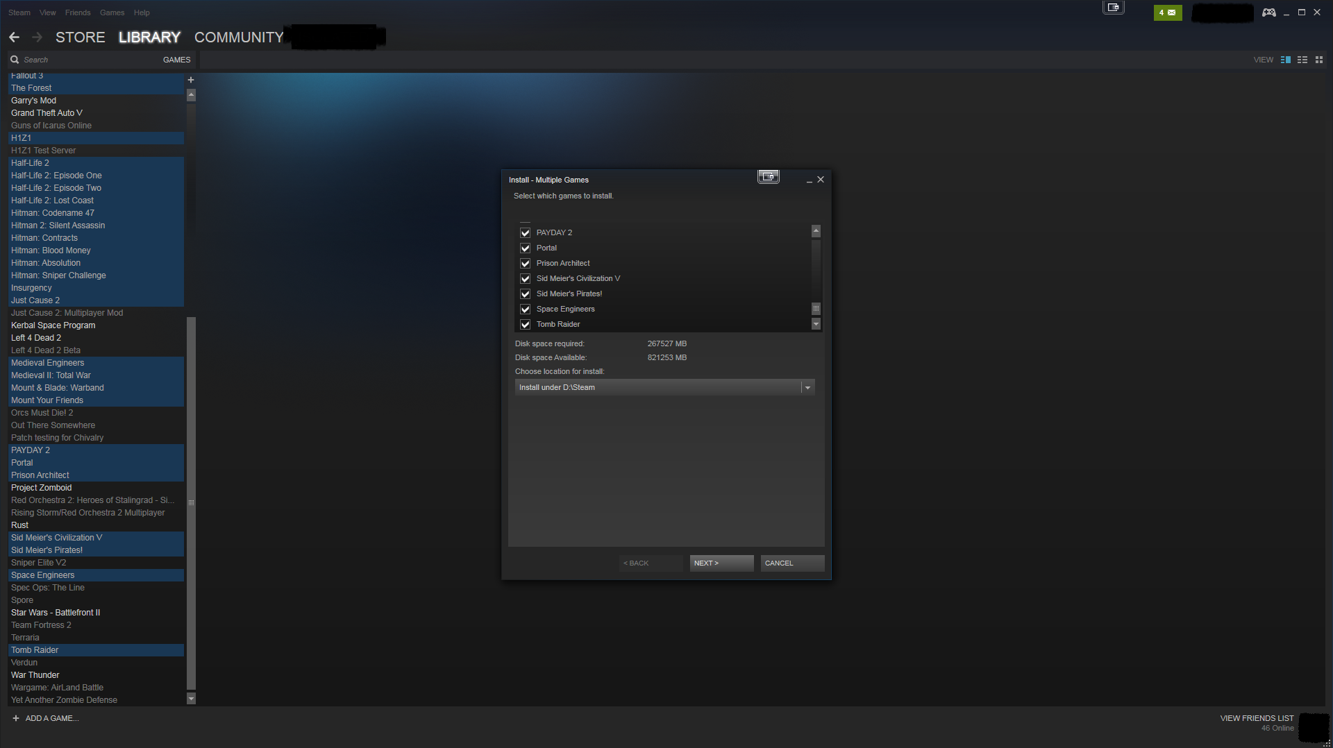 TIL you can install multiple steam games at once!