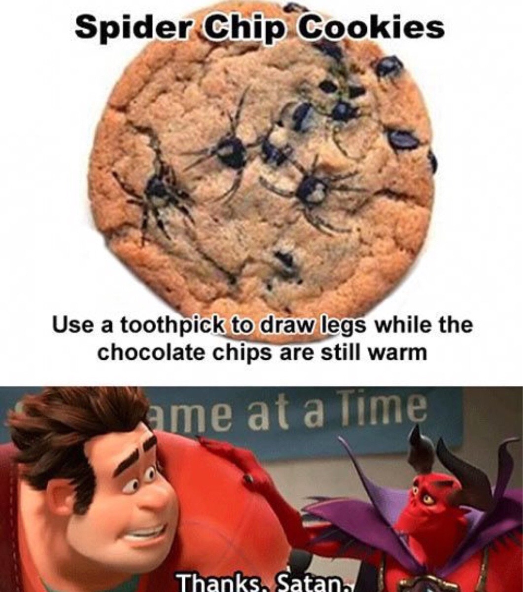 Spider Chip Cookies.