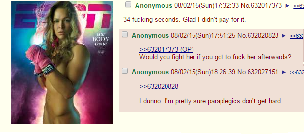 4chan's take on the Ronda Rousey fight.