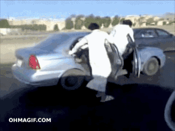 Arabs skating with slippers.