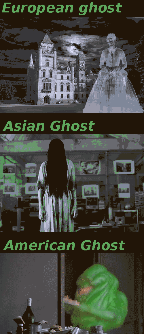 Ghosts on different continents. Know the difference.