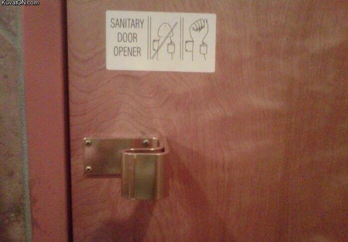 Sanitary door opener. Sometimes.