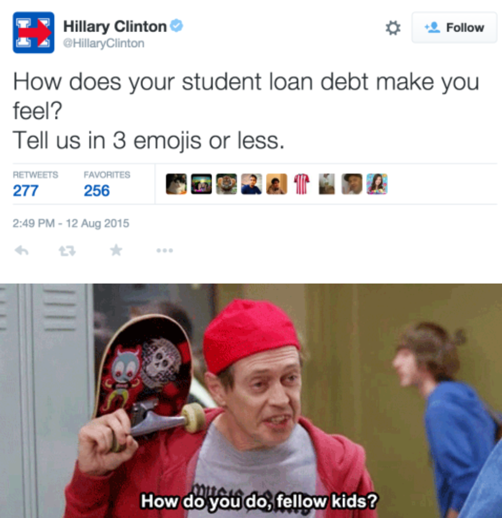 Hillary has all the hip new lingo