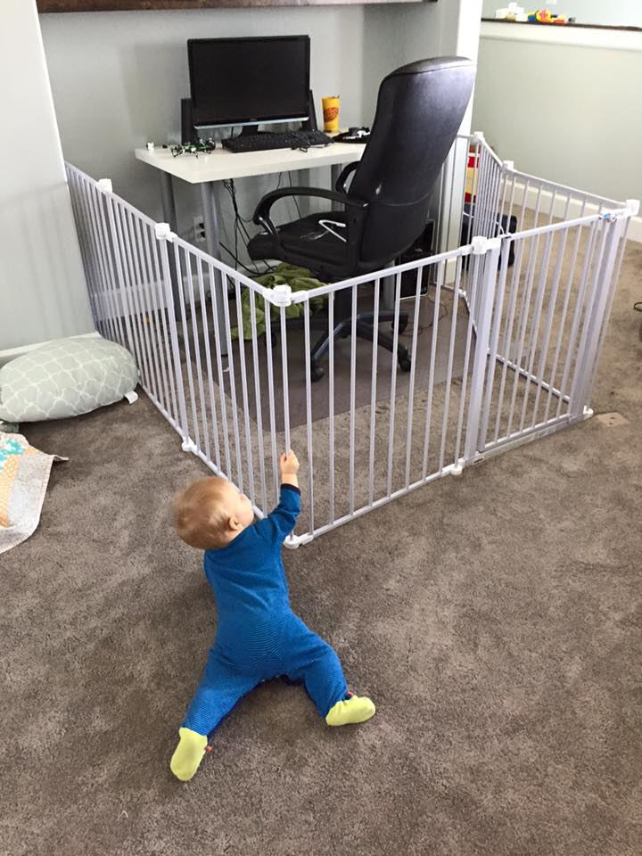 Sometimes you get a playpen to keep the kid out!