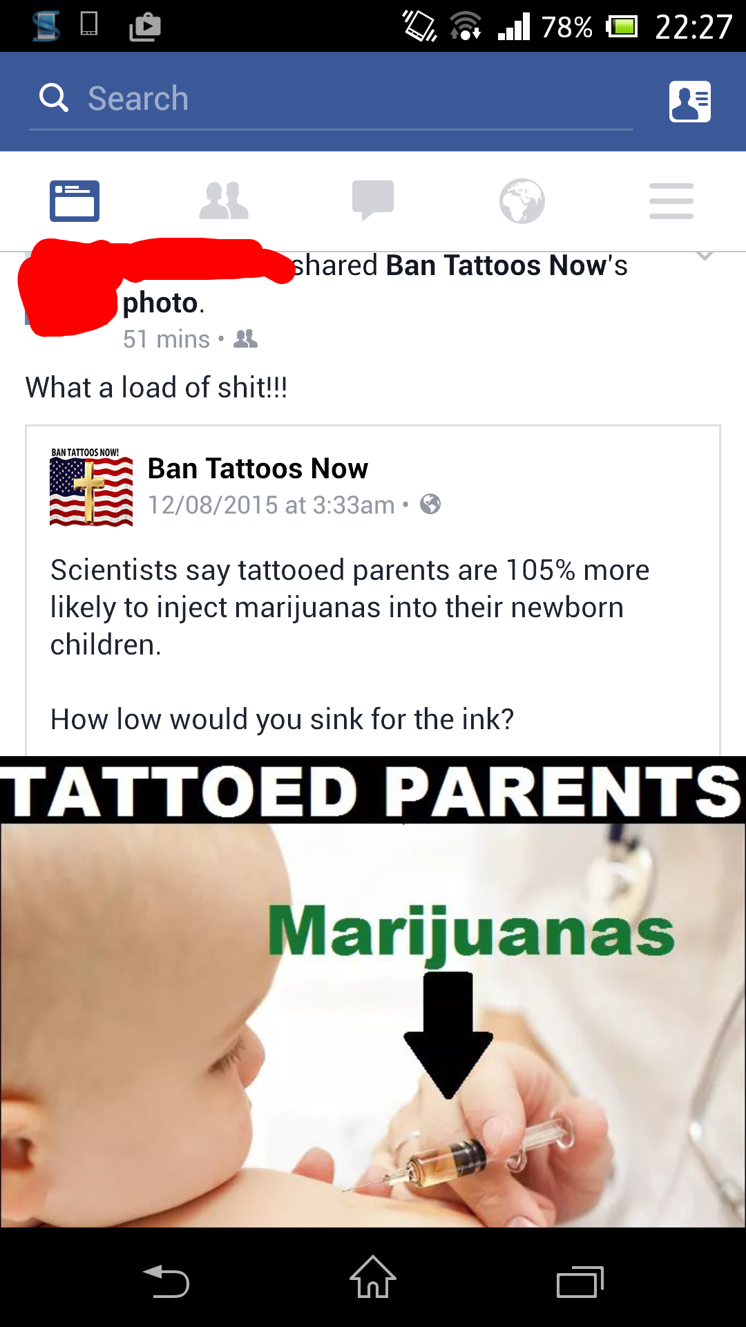 People with tattoos 105% more likely to inject their children with marijuanas