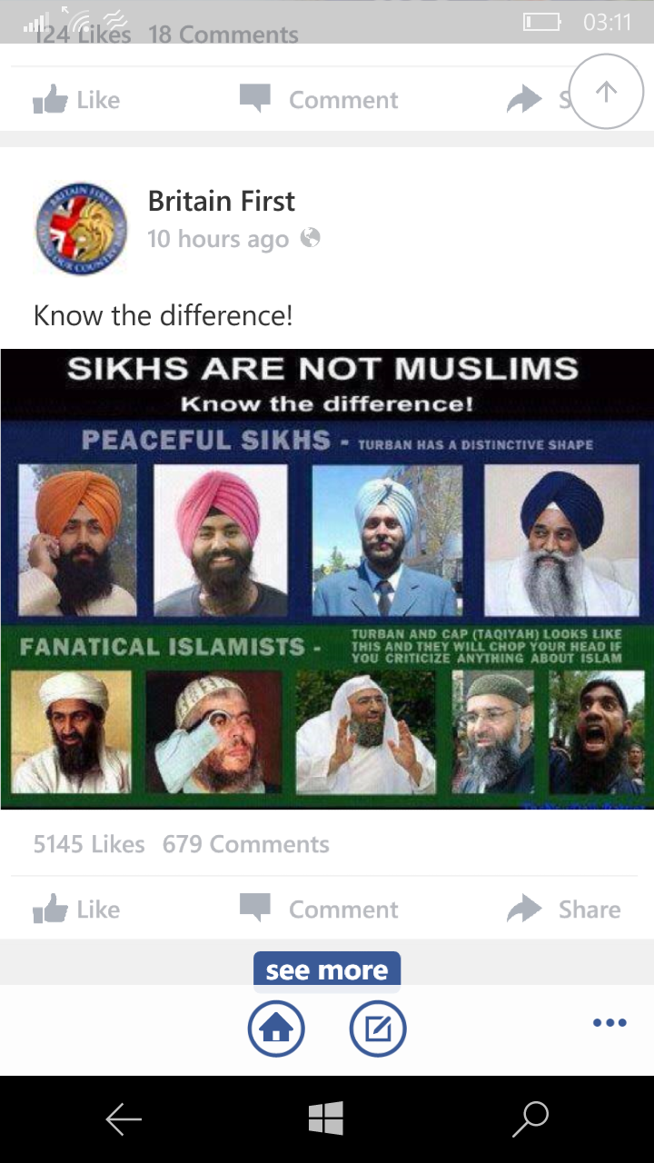 Britain First teaches us the difference between Sikhs and Muslims...