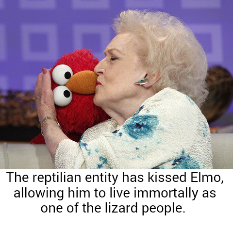 Elmo was shocked by the length of the lizard tongue