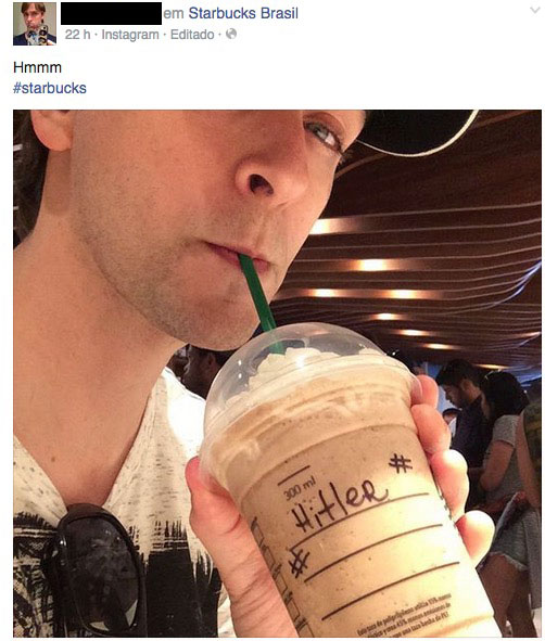 Dude thinks he's being badass at Starbucks