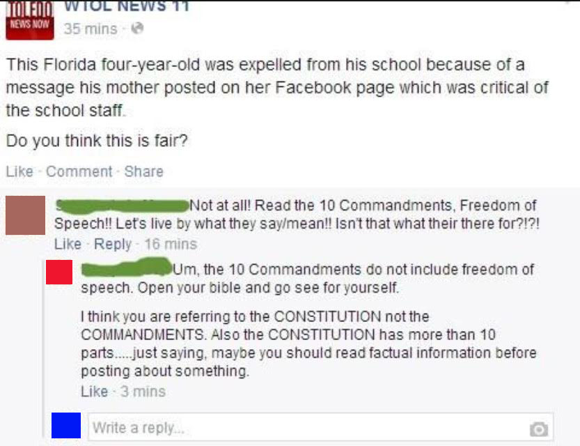 She was only practicing her 1st Commandment right