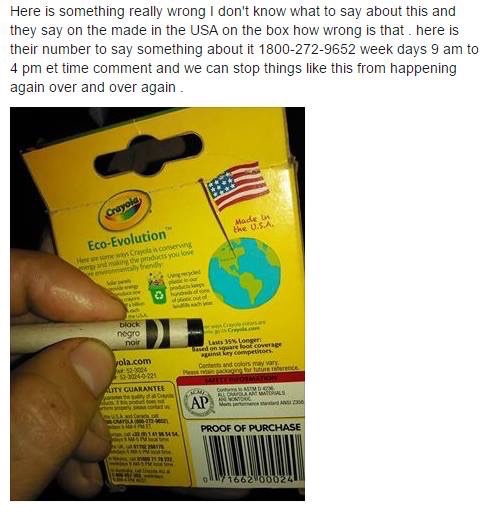 Racist Crayola. This dude was 100% serious.