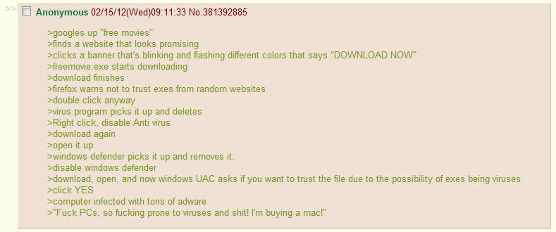 Anon explains why Macs are better than PCs
