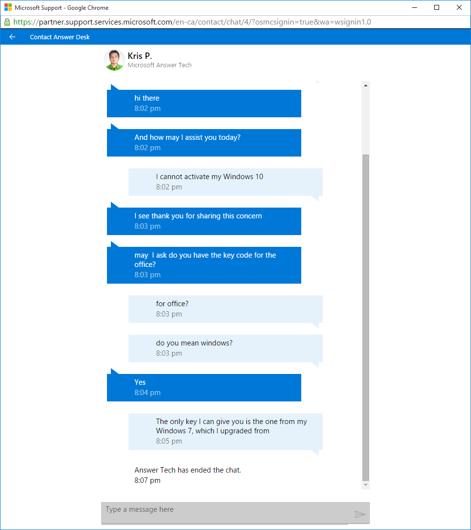 Microsoft Support At It S Finest