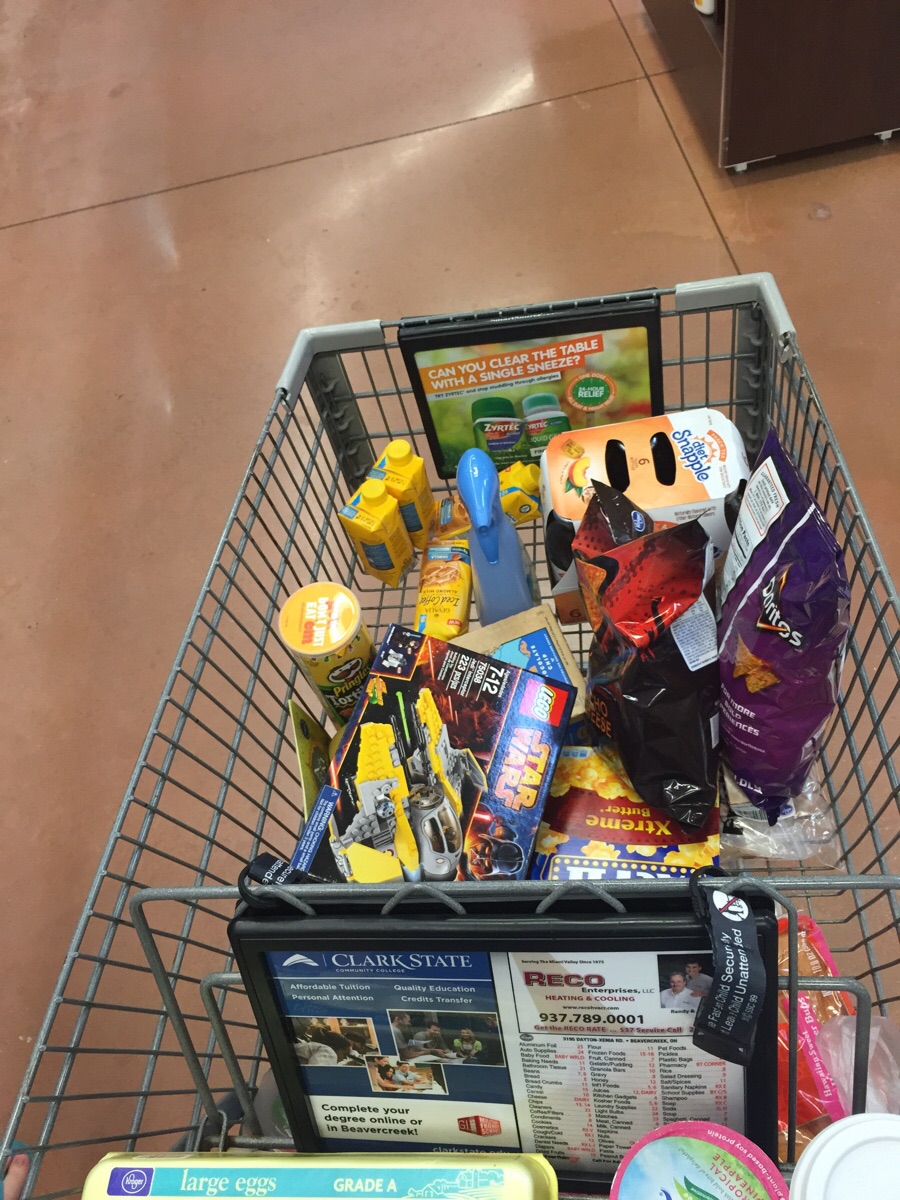Almost to the checkout. Wife still has not noticed.
