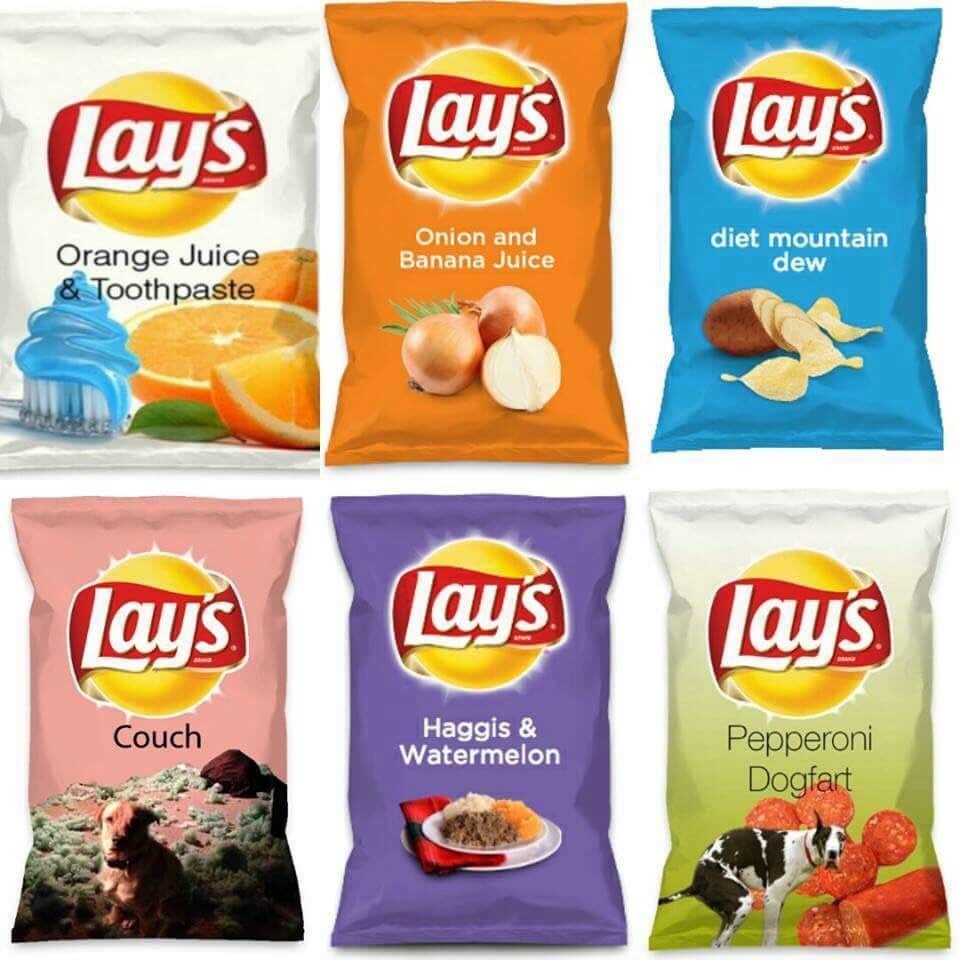 Terrible chip flavours.