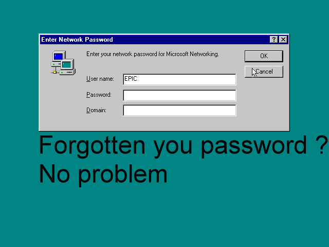 Windows 98's rock hard security