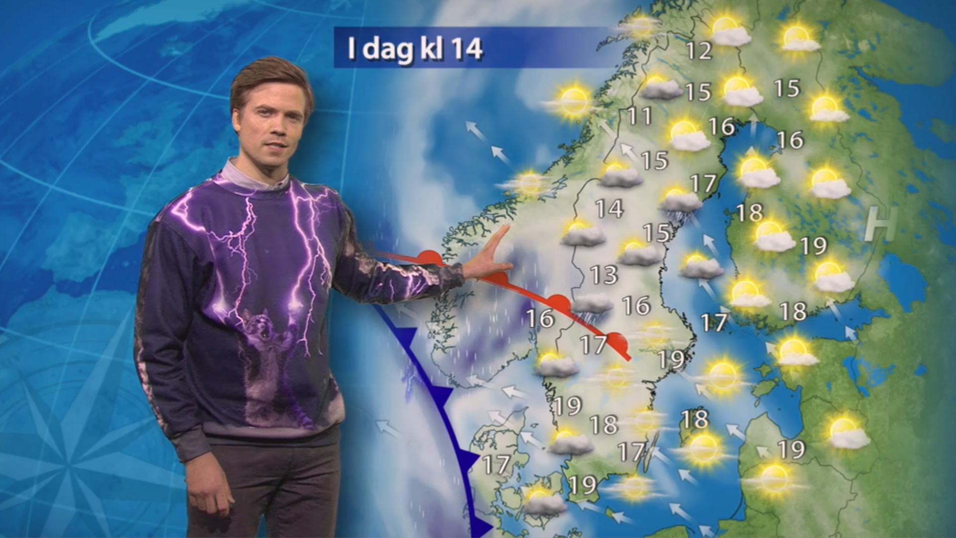 The Swedish weather guy has a nice sweater
