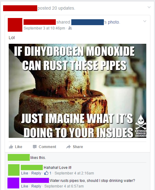 Another Dihydrogen Monoxide Fail