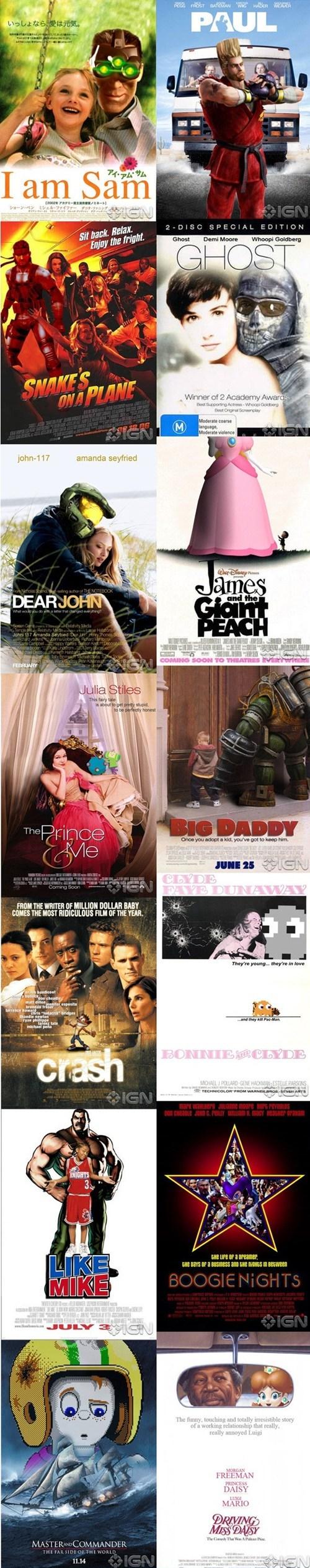 If movie box art reflected video game characters named in the titles