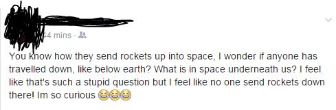 Sending a rocket down into space