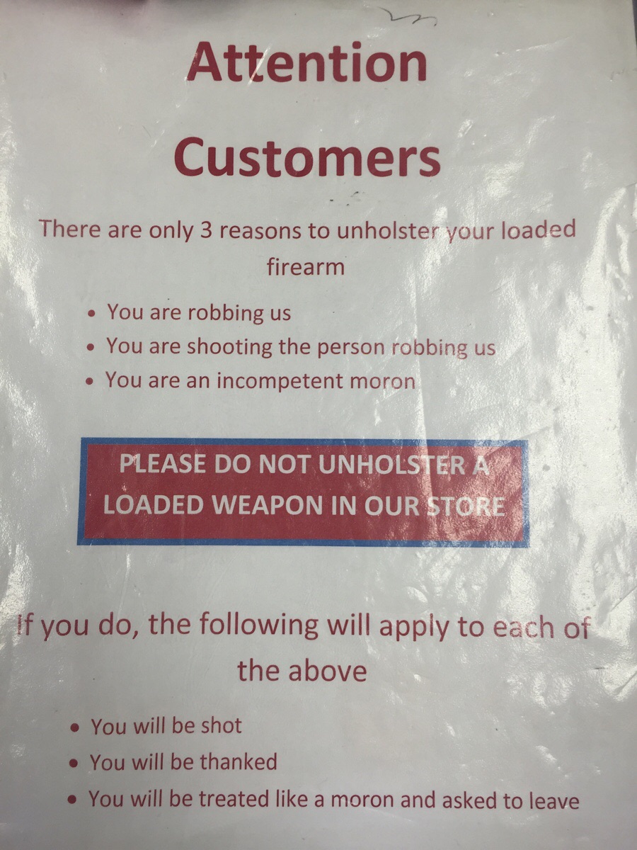 Found at a gun store in Texas
