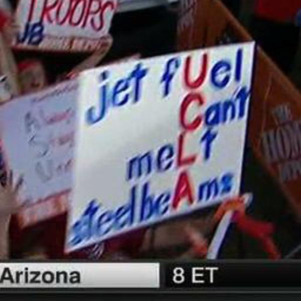 Football sign at UCLA gameday