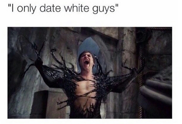 She only dates white guys