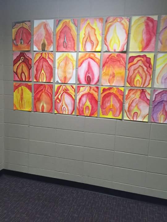 Local school art project titled "candlelight".