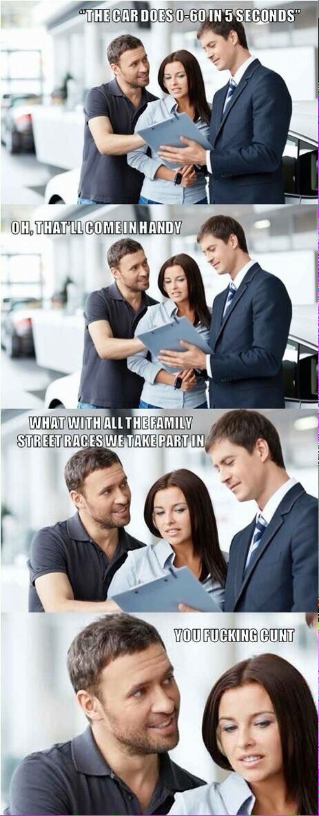 Car salesmanship.