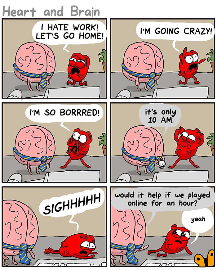 Heart Vs. Brain: Funny Webcomic Shows Constant Battle Between Our Intellect And Emotions