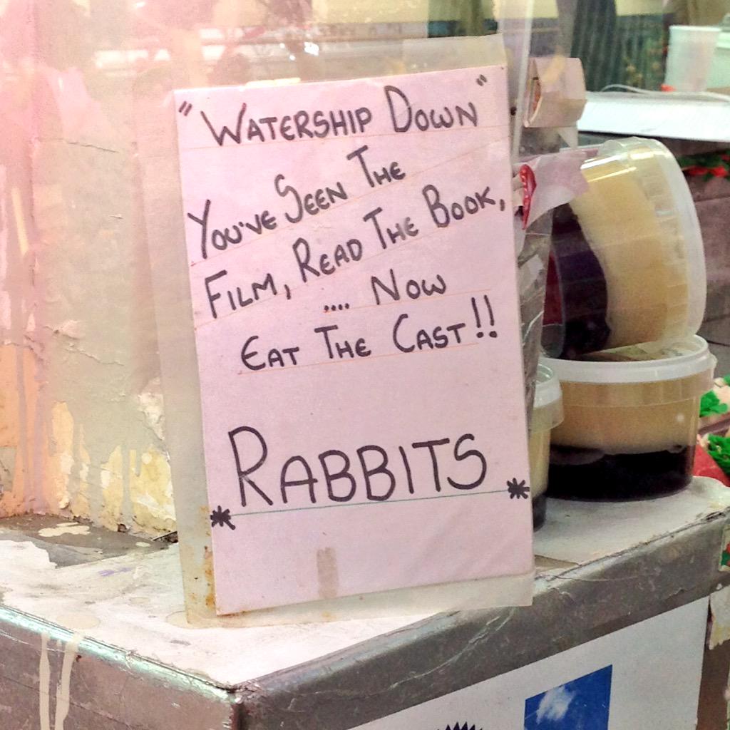 The butcher in Cardiff market has a strange sense of humour.