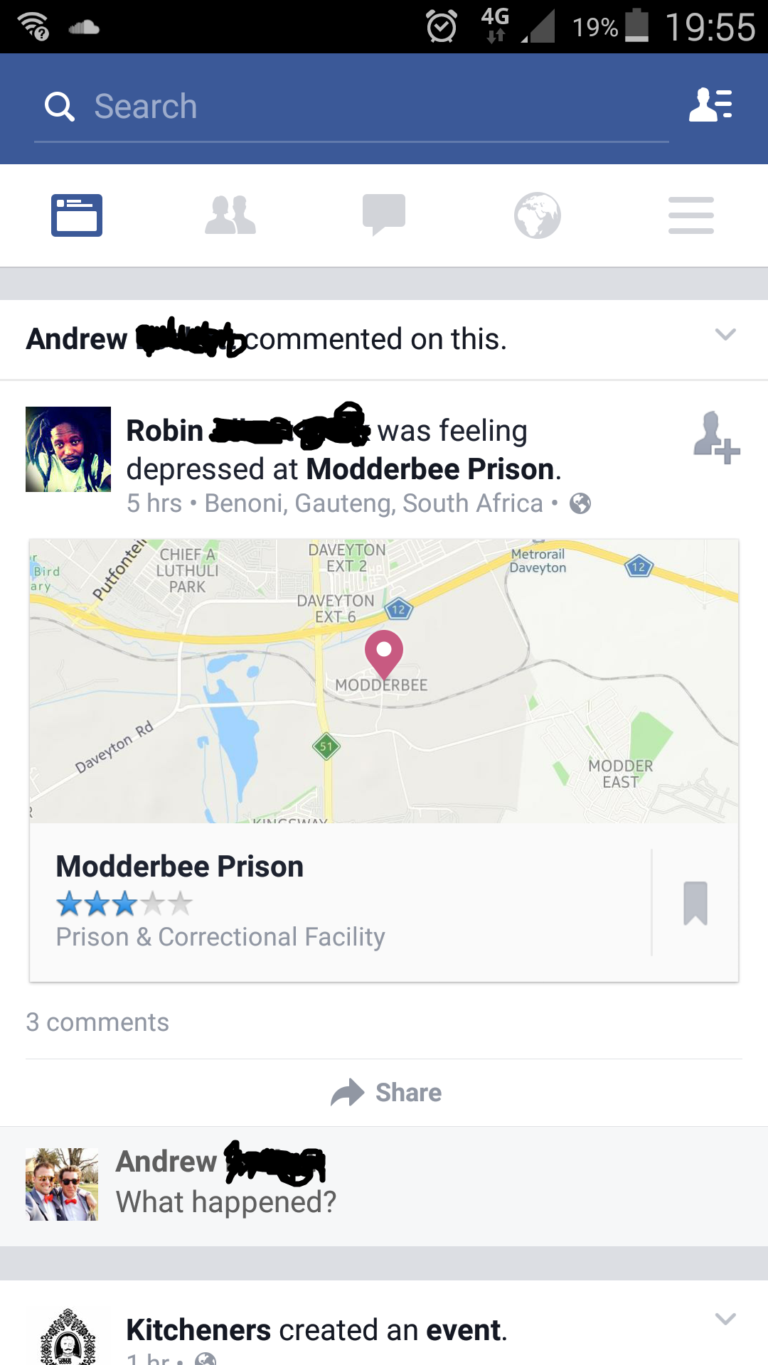 When you update your FB status from prison...