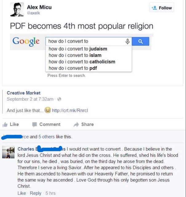 Charles refuses to convert to PDF