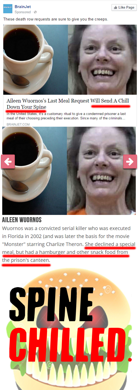 Her last meal request is SPINE CHILLING.